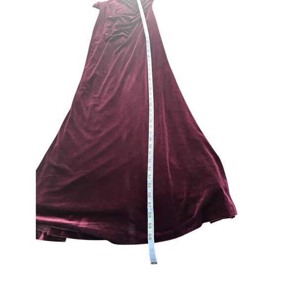Eliza J Burgundy Cutout Vamp Wedding Guest Velvet Formal Maxi Gown Dress Size 6 - Picture 12 of 12